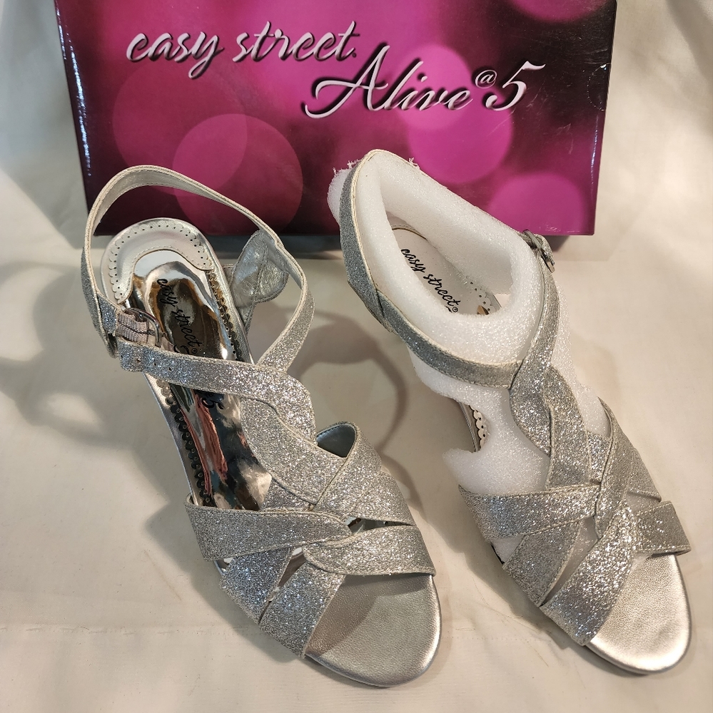 Silver Sparkly Women's Party Heels